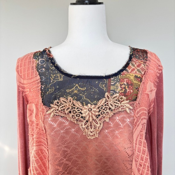 Gimmicks by BKE Size Small Tunic Oversized Long Sleeve Hippie Boho Semi Sheer - Picture 5 of 12